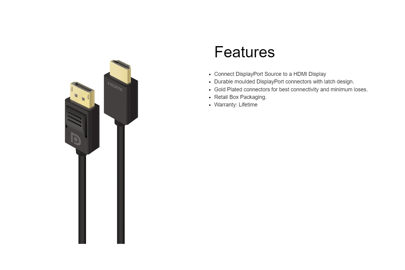 A large marketing image providing additional information about the product ALOGIC SmartConnect DisplayPort to HDMI 5m Cable - Male to Male - Additional alt info not provided